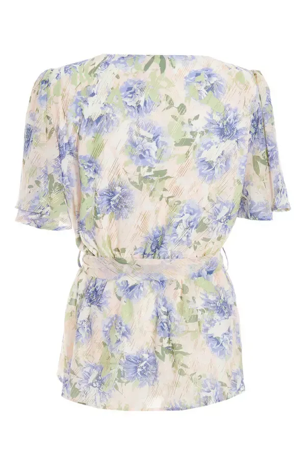 Quiz Clothing Tops Pink Floral Chiffon Peplum Top 8211 Women