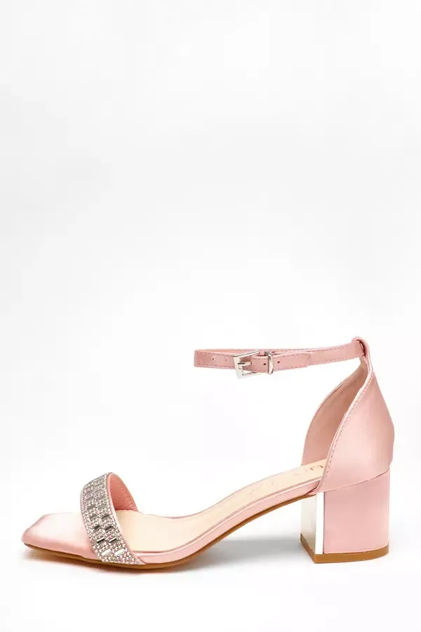 Quiz Clothing Wide Fit Wide Fit Pink Satin Diamante Low Block Heeled Sandals 8211 Women Quiz Clothing Wide Fit Wide Fit Pink Satin Diamante Low Block Heeled Sandals 8211 Women