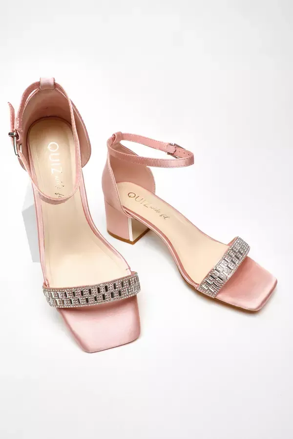 Quiz Clothing Wide Fit Wide Fit Pink Satin Diamante Low Block Heeled Sandals 8211 Women Quiz Clothing Wide Fit Wide Fit Pink Satin Diamante Low Block Heeled Sandals 8211 Women