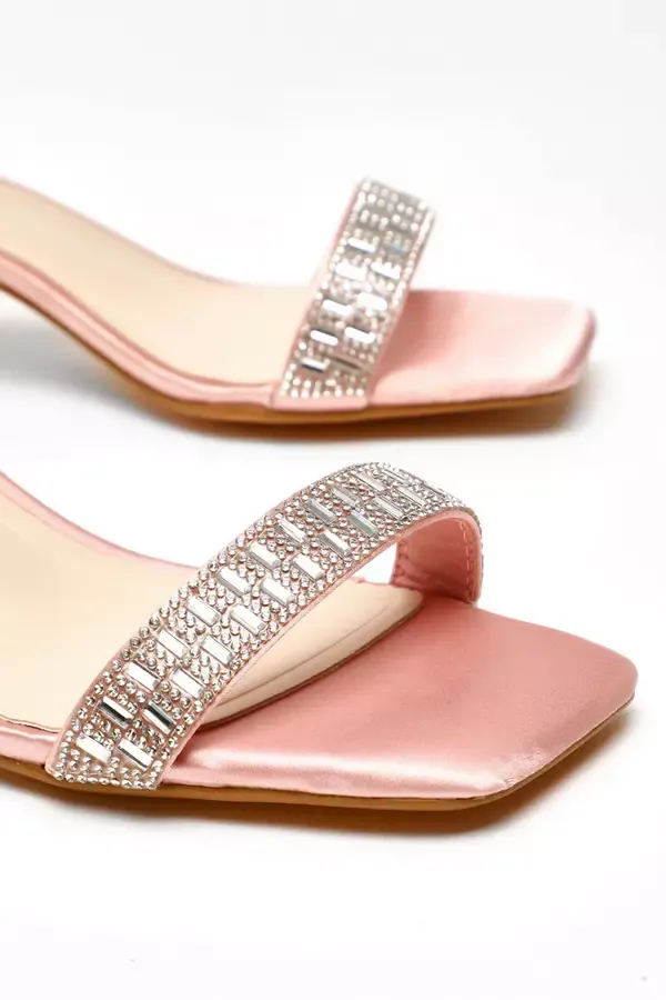 Quiz Clothing Wide Fit Wide Fit Pink Satin Diamante Low Block Heeled Sandals 8211 Women Quiz Clothing Wide Fit Wide Fit Pink Satin Diamante Low Block Heeled Sandals 8211 Women