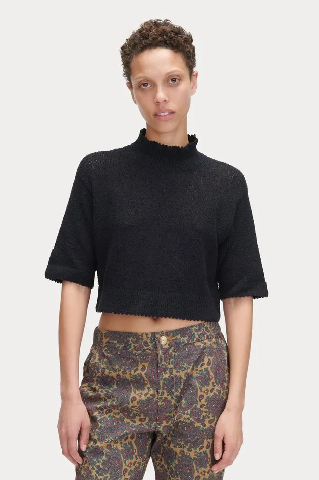 Rachel Comey Cropped Tee Black Women Knits