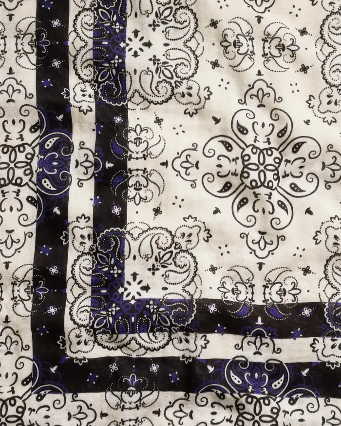 Rag and Bone Astra Paisley Cotton Scarf Vanilla Women Scarves and Ponchos Rag and Bone Astra Paisley Cotton Scarf Vanilla Women Scarves and Ponchos
