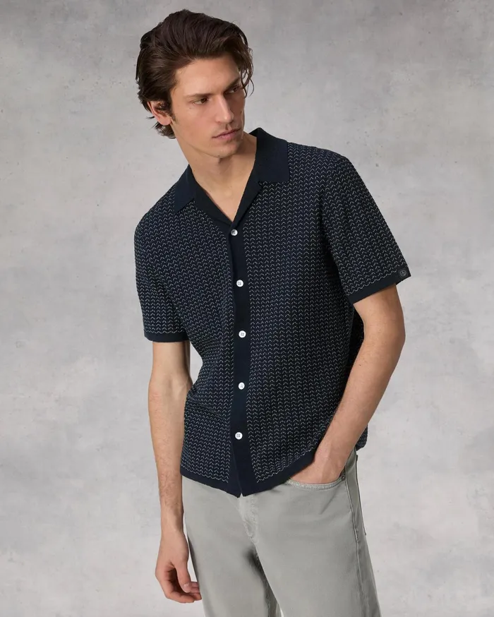 Rag and Bone Avery Jacquard Zuma Toweling Shirt Salute Men Sweaters