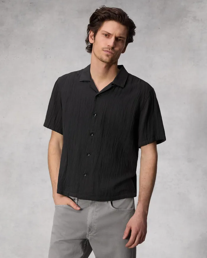 Rag and Bone Avery Resort Gauze Shirt Phantom Men Shirts