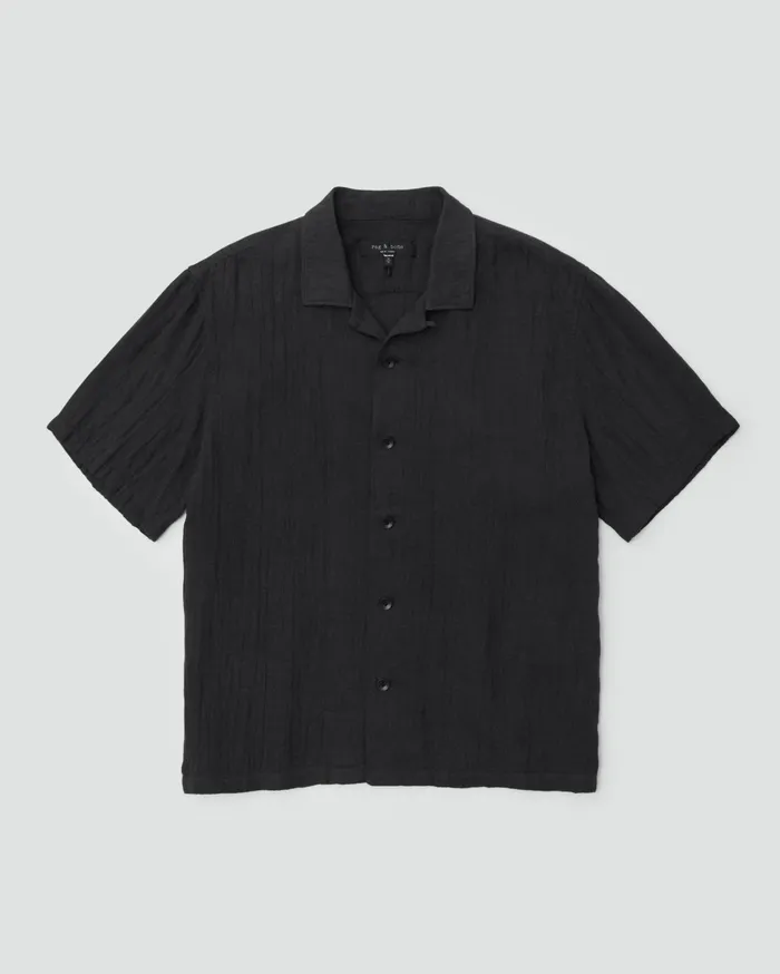 Rag and Bone Avery Resort Gauze Shirt Phantom Men Shirts Rag and Bone Avery Resort Gauze Shirt Phantom Men Shirts