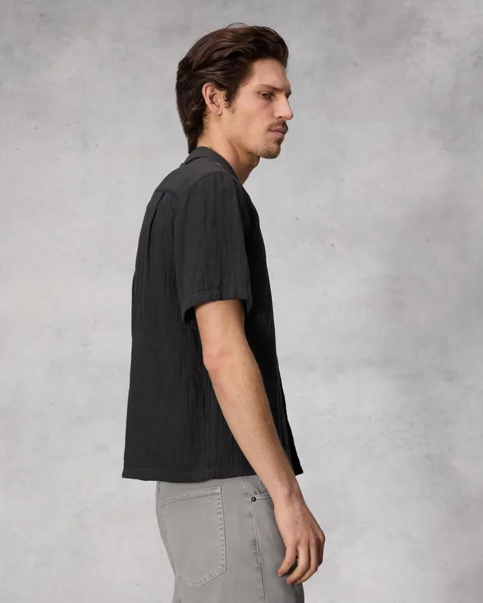Rag and Bone Avery Resort Gauze Shirt Phantom Men Shirts Rag and Bone Avery Resort Gauze Shirt Phantom Men Shirts