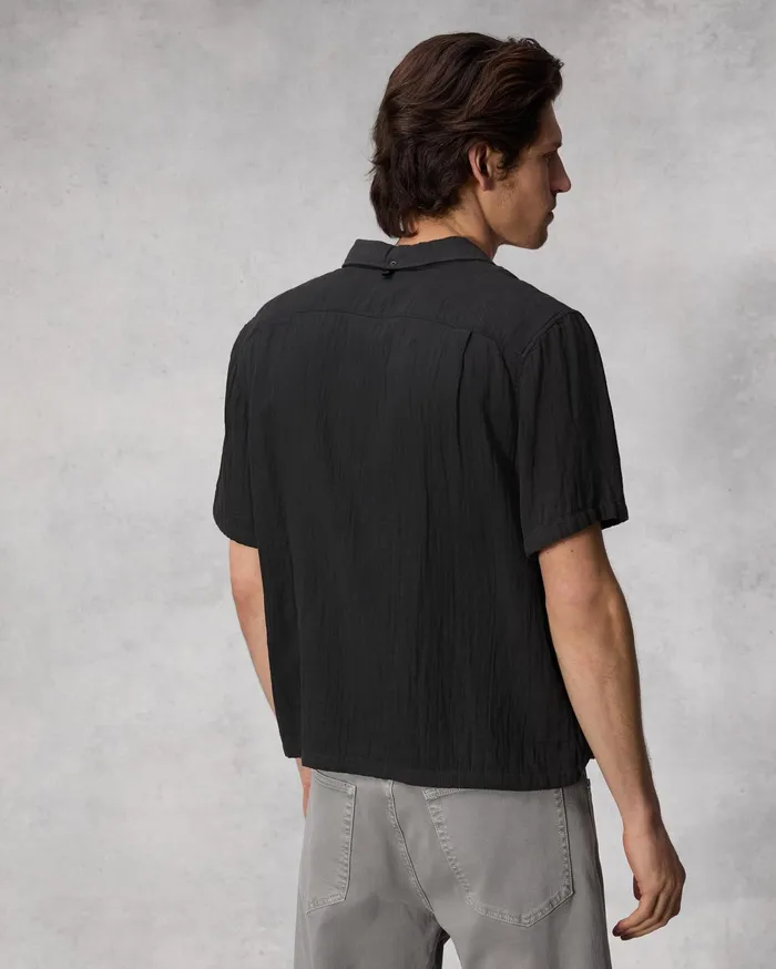 Rag and Bone Avery Resort Gauze Shirt Phantom Men Shirts Rag and Bone Avery Resort Gauze Shirt Phantom Men Shirts