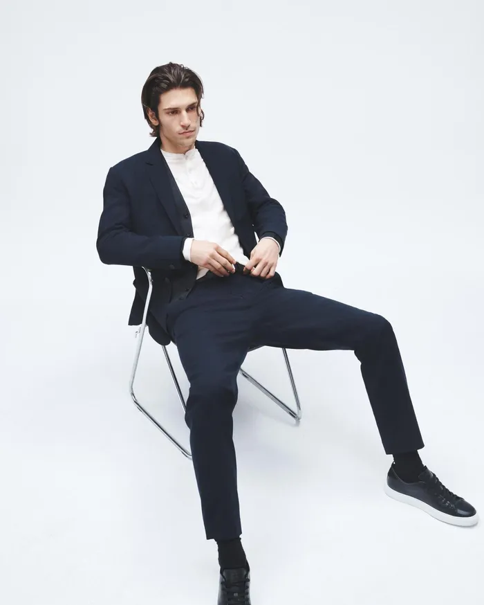 Rag and Bone Classic Long Sleeve Crewneck Henley In Black Men TShirts