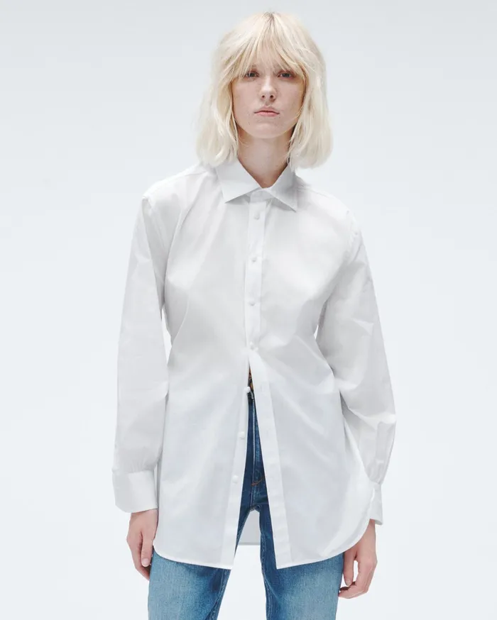 Rag and Bone Ellison Cotton Poplin Top White Women Tops