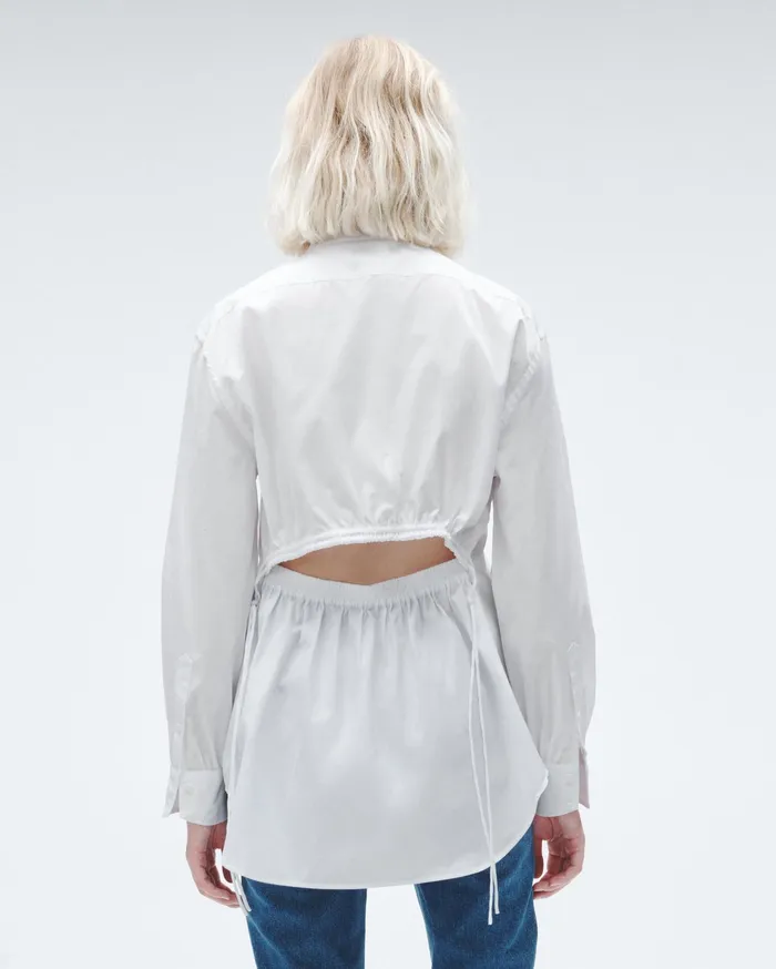 Rag and Bone Ellison Cotton Poplin Top White Women Tops