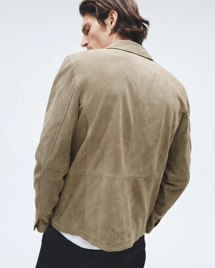 Rag and Bone Evan Suede Chore Jacket Ocean Grey Men Coats and Jackets Rag and Bone Evan Suede Chore Jacket Ocean Grey Men Coats and Jackets
