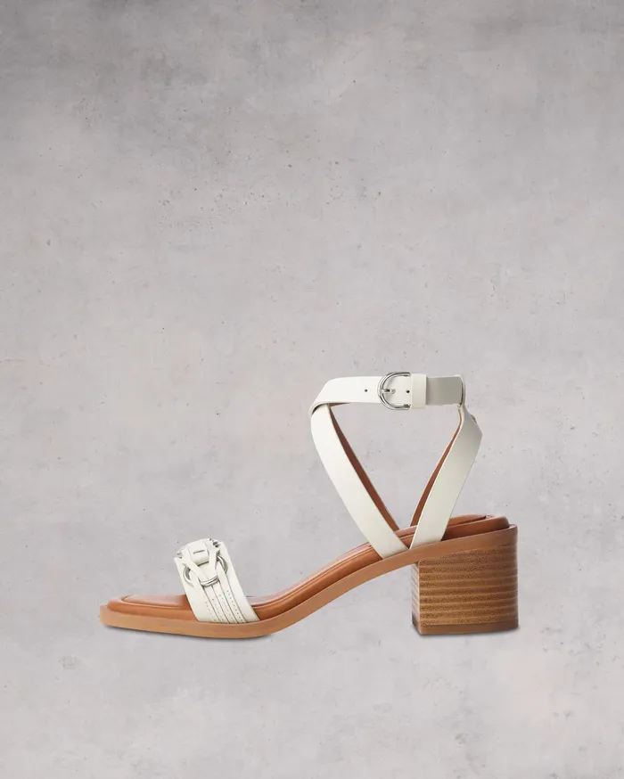 Rag and Bone Geo Chain Block Heel Antique White Women Sandals