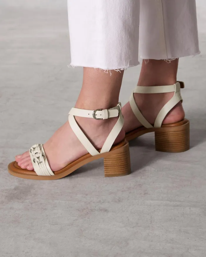 Rag and Bone Geo Chain Block Heel Antique White Women Sandals Rag and Bone Geo Chain Block Heel Antique White Women Sandals