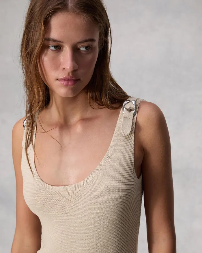 Rag and Bone Georgia Cotton Nylon Dress Beige Women Dresses and Skirts Rag and Bone Georgia Cotton Nylon Dress Beige Women Dresses and Skirts