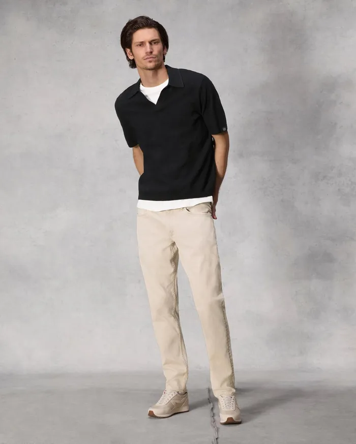 Rag and Bone Johnny Zuma Toweling Polo Black Men Sweaters Rag and Bone Johnny Zuma Toweling Polo Black Men Sweaters