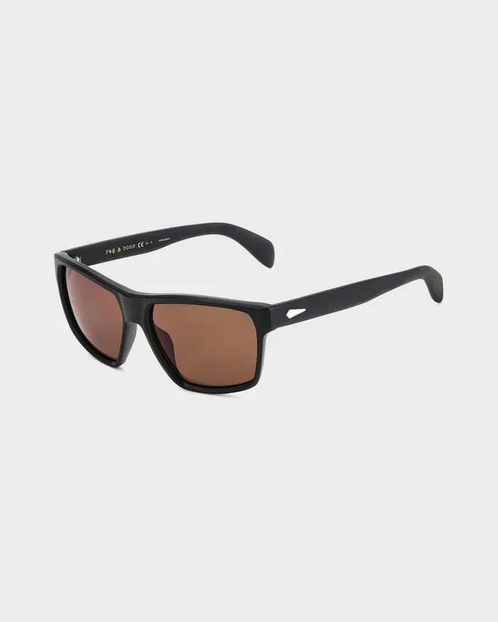 Rag and Bone Matte Black Aron Rectangular Sunglasses Rag and Bone Matte Black Aron Rectangular Sunglasses Men Sunglasses