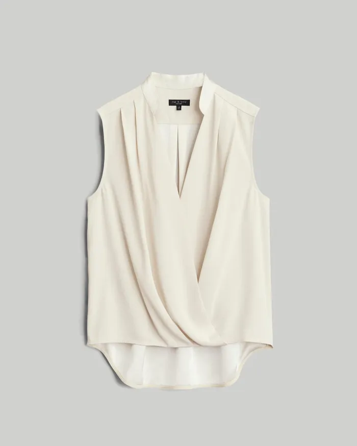 Rag and Bone Meredith Satin Blouse Ivory Women Tops Rag and Bone Meredith Satin Blouse Ivory Women Tops