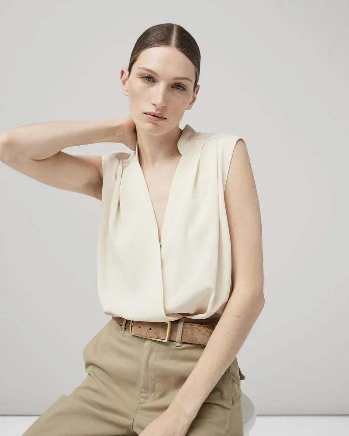 Rag and Bone Meredith Satin Blouse Ivory Women Tops Rag and Bone Meredith Satin Blouse Ivory Women Tops