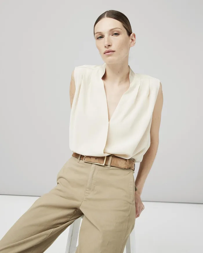 Rag and Bone Meredith Satin Blouse Ivory Women Tops Rag and Bone Meredith Satin Blouse Ivory Women Tops