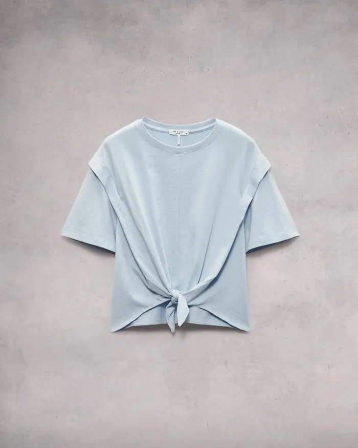 Rag and Bone Mica Tie Tee Lt Blue Women TShirts