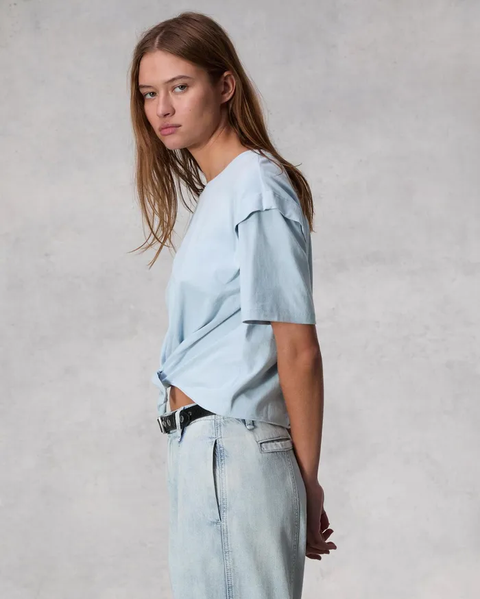 Rag and Bone Mica Tie Tee Lt Blue Women TShirts