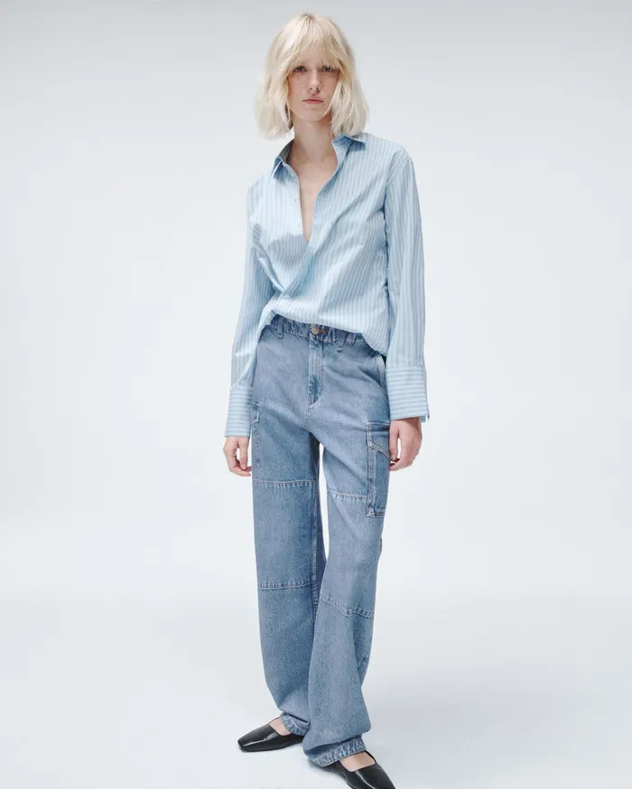 Rag and Bone Miramar Nora Cargo Celeste Women WideLeg