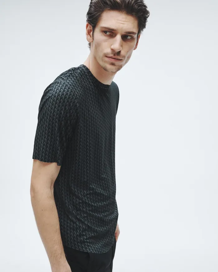 Rag and Bone Pursuit Hayden Tee Black Geometric Stud Men TShirts Rag and Bone Pursuit Hayden Tee Black Geometric Stud Men TShirts