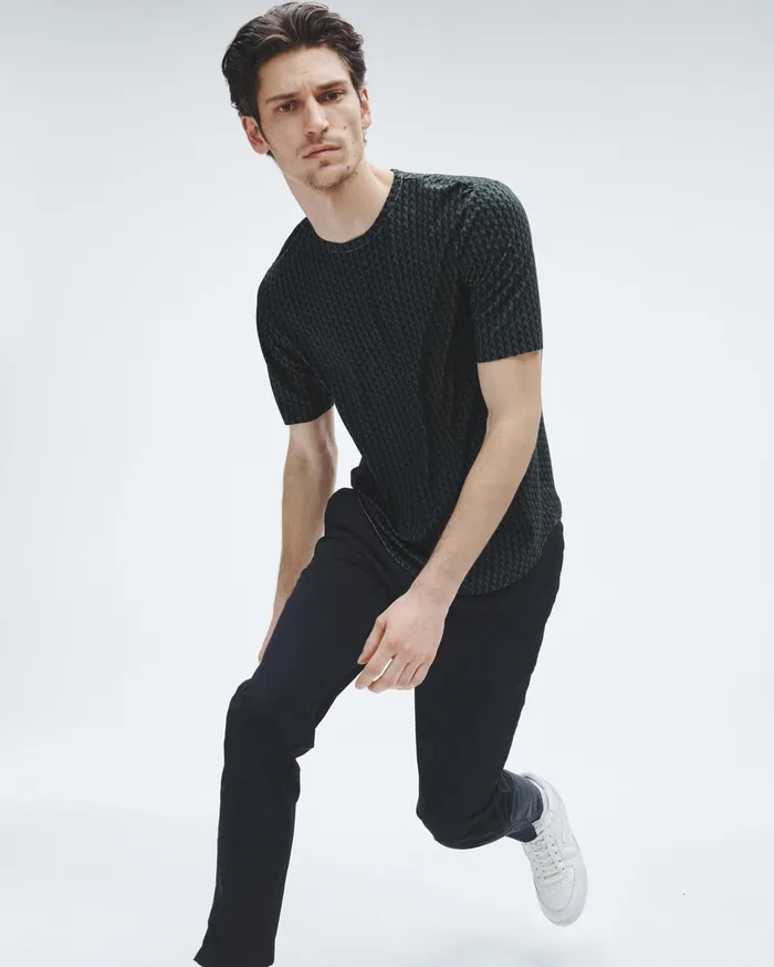 Rag and Bone Pursuit Hayden Tee Black Geometric Stud Men TShirts Rag and Bone Pursuit Hayden Tee Black Geometric Stud Men TShirts