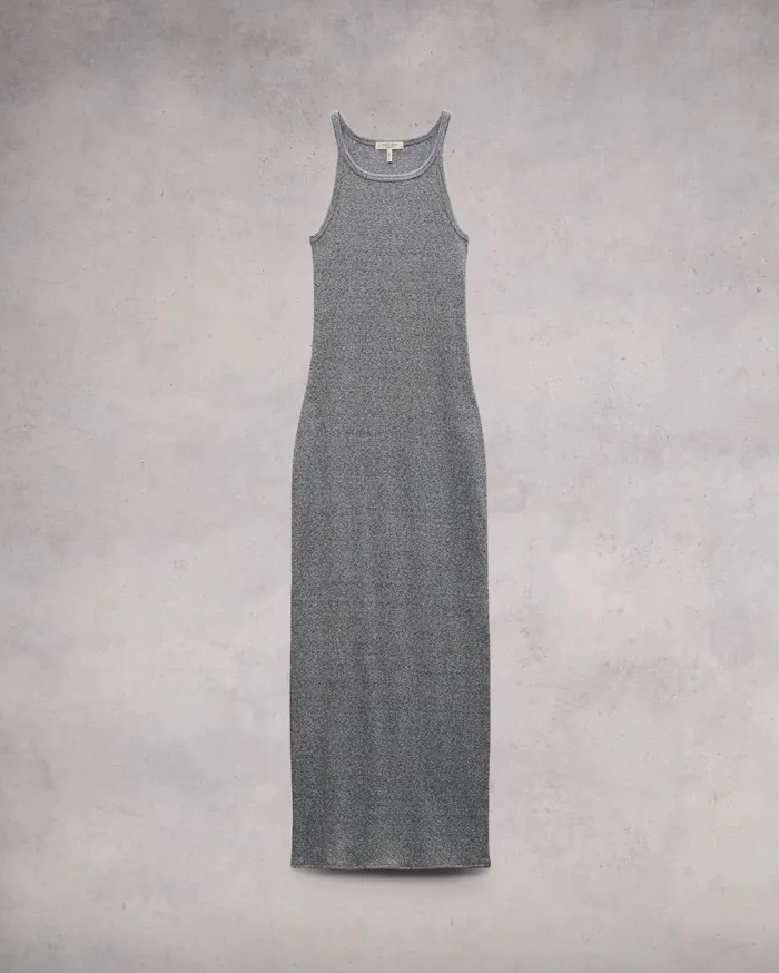 Rag and Bone The Essential Rib String Tank Dress Heather Grey Women Dresses and Skirts