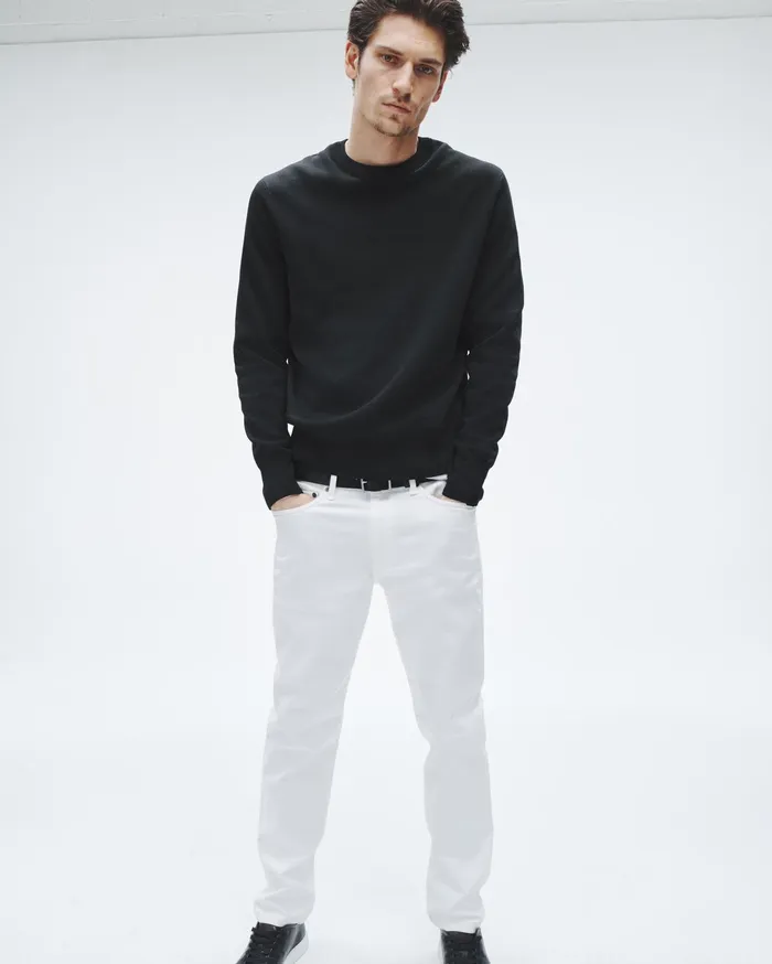 Rag and Bone York Viscose Crew Black Men Sweaters