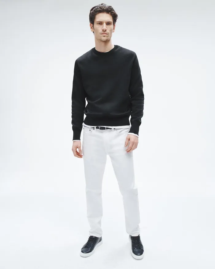 Rag and Bone York Viscose Crew Black Men Sweaters
