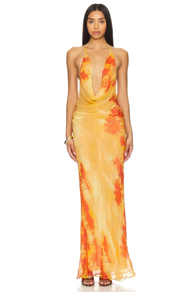 Raven Maxi Dress Orange Sunset Women Lovers Friends Dresses