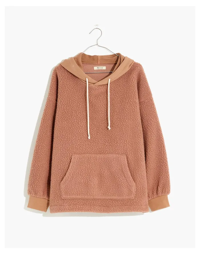 Resourced Fleece Bubble Sleeve Hoodie Sweatshirt Faded Earth Women Madewell Sweatshirts and Sweatpants