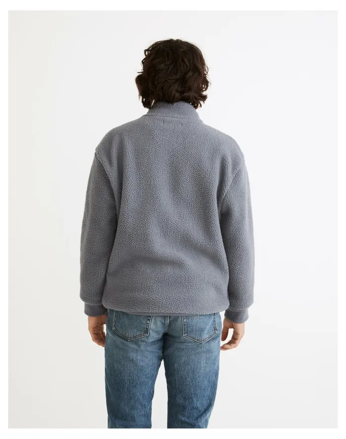 Resourced Sherpa Half Zip Sweatshirt Sunfaded Indigo Men Madewell Sweatshirts and Sweatpants Resourced Sherpa Half Zip Sweatshirt Sunfaded Indigo Men Madewell Sweatshirts and Sweatpants
