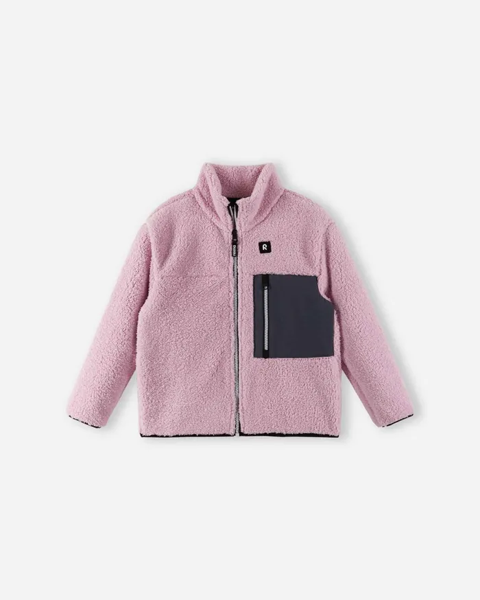 Reima Fleece Jackets Sherpa Fleece FullZip Jacket 8211 Turilas Grey Pink 8211 Kids