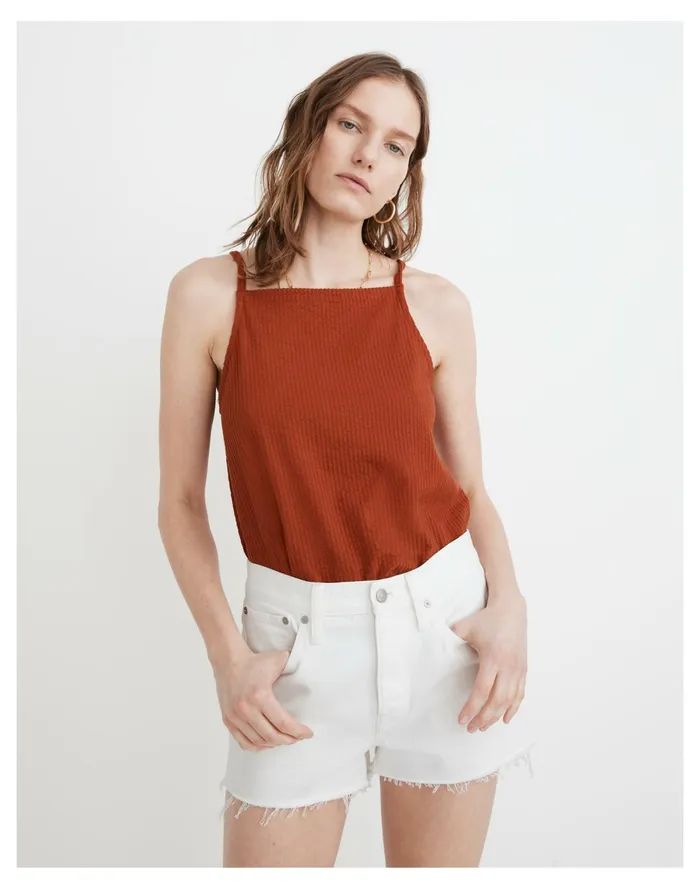 Relaxed Denim Shorts In Tile White Tile White Women Madewell Shorts