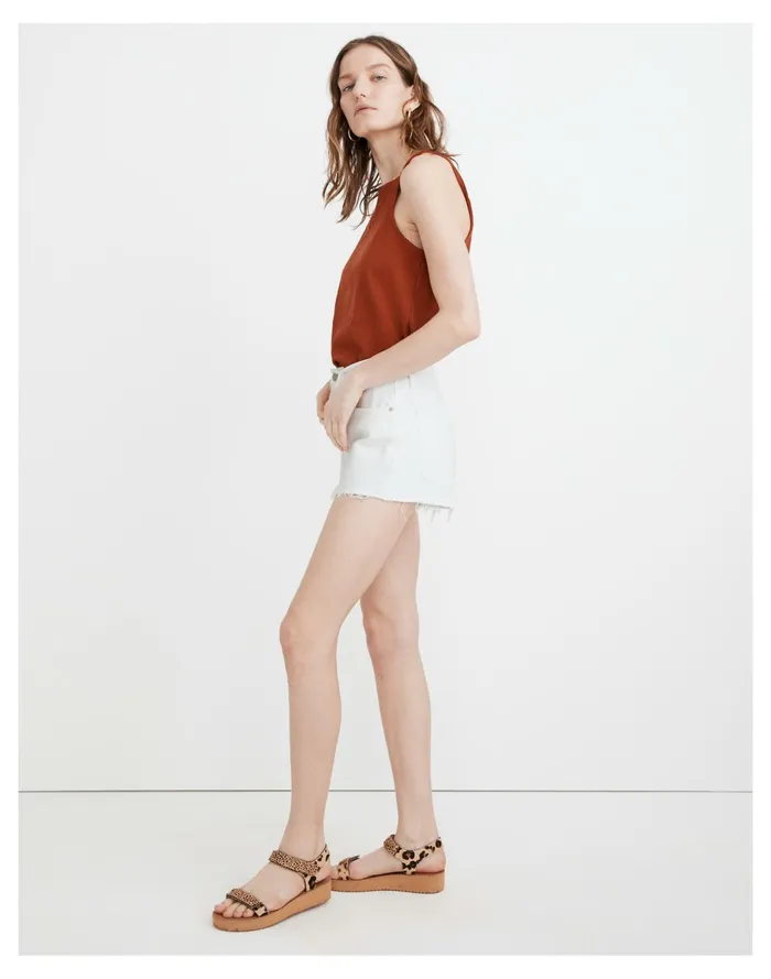 Relaxed Denim Shorts In Tile White Tile White Women Madewell Shorts