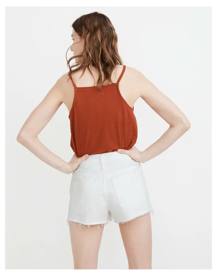 Relaxed Denim Shorts In Tile White Tile White Women Madewell Shorts