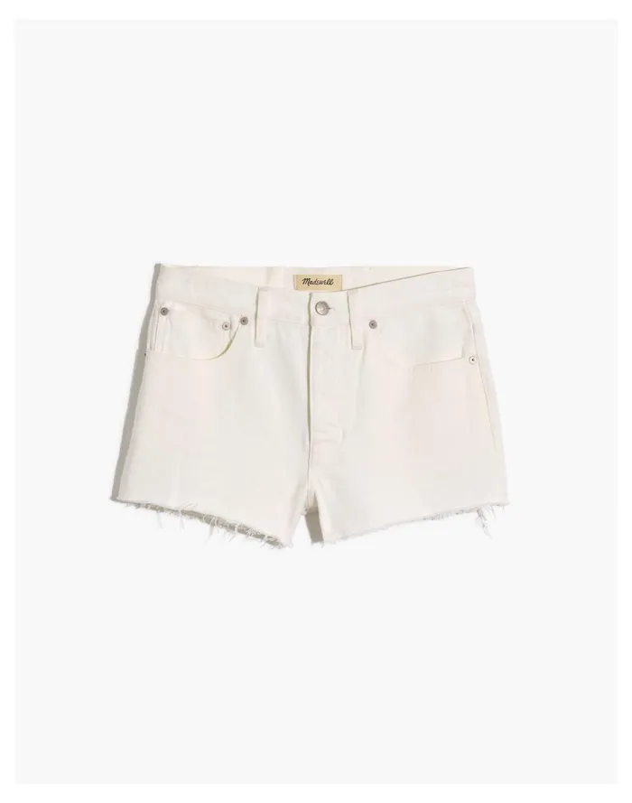 Relaxed Denim Shorts In Tile White Tile White Women Madewell Shorts