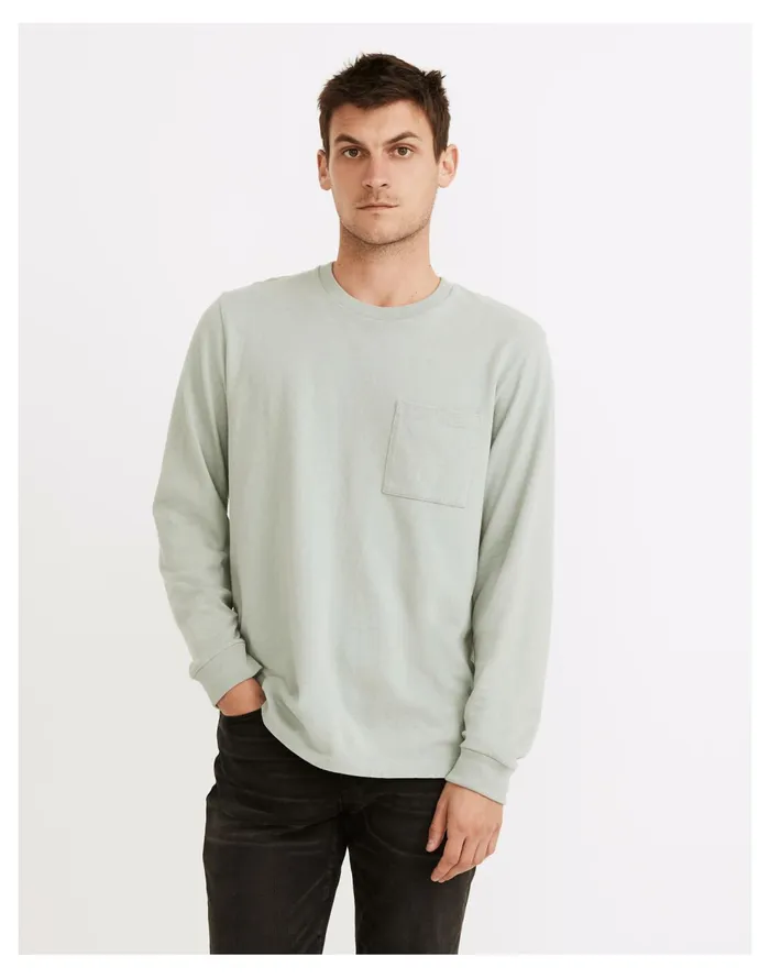 Relaxed Long Sleeve Tee Porous Grey Men Madewell Tees