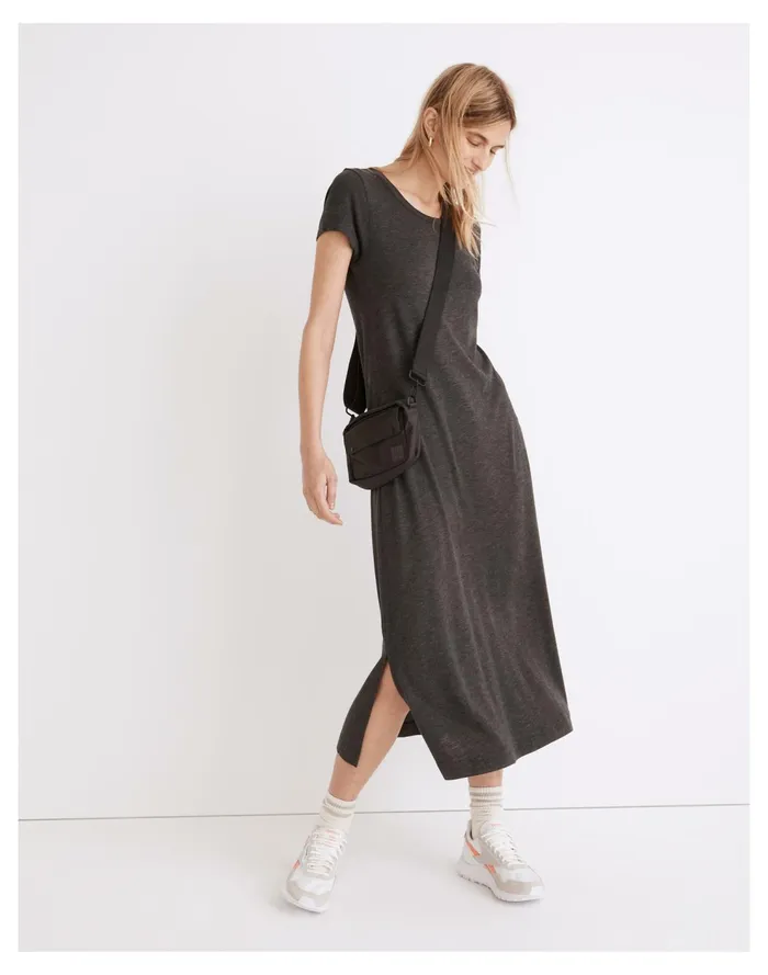 Relaxed Midi Tee Dress Hthr Charcoal Women Madewell Dresses