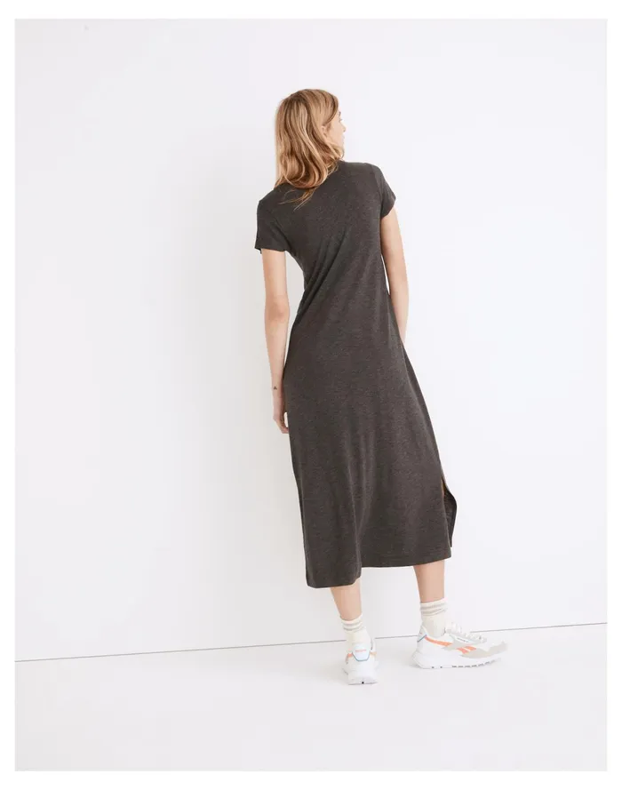 Relaxed Midi Tee Dress Hthr Charcoal Women Madewell Dresses Relaxed Midi Tee Dress Hthr Charcoal Women Madewell Dresses