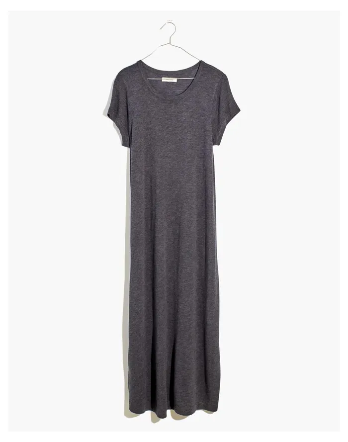 Relaxed Midi Tee Dress Hthr Charcoal Women Madewell Dresses Relaxed Midi Tee Dress Hthr Charcoal Women Madewell Dresses