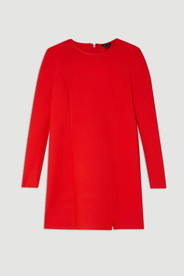 Relaxed Structured Knit Bandage Mini Dress Red Women Karen Millen Dresses