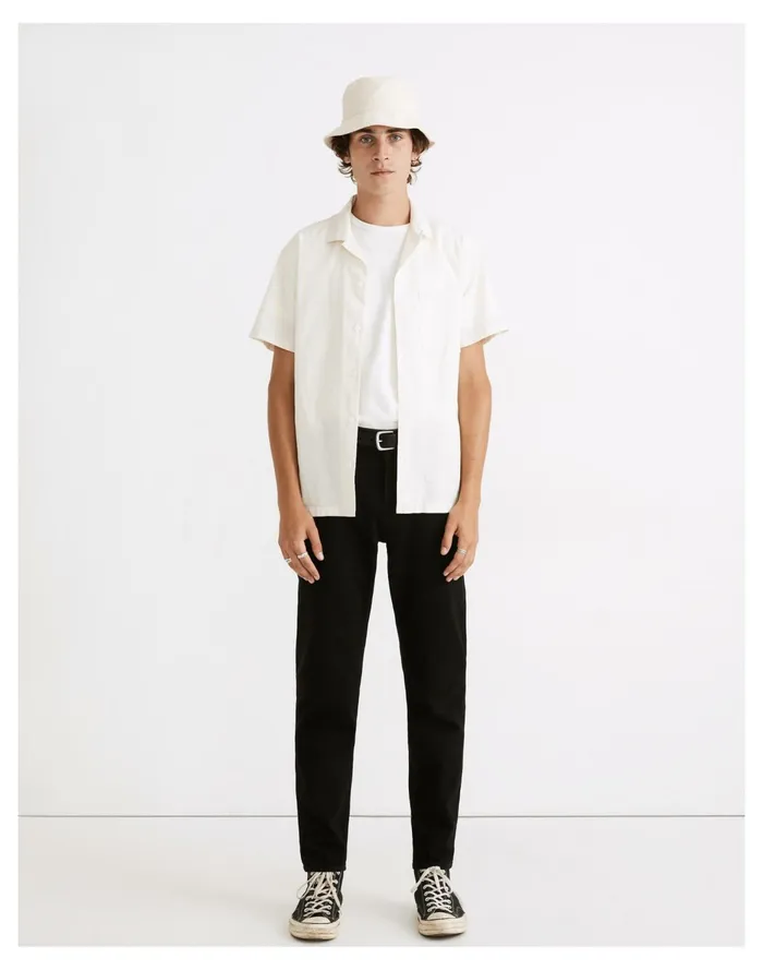 Relaxed Taper Jeans In Saturated Black Wash Black Men Madewell Jeans