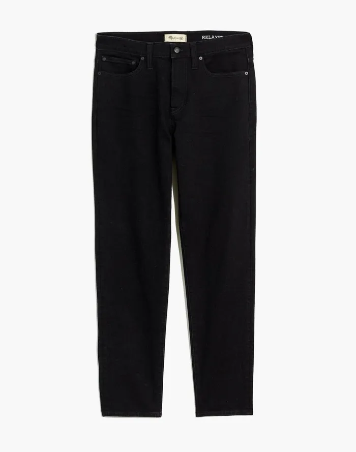 Relaxed Taper Jeans In Saturated Black Wash Black Men Madewell Jeans