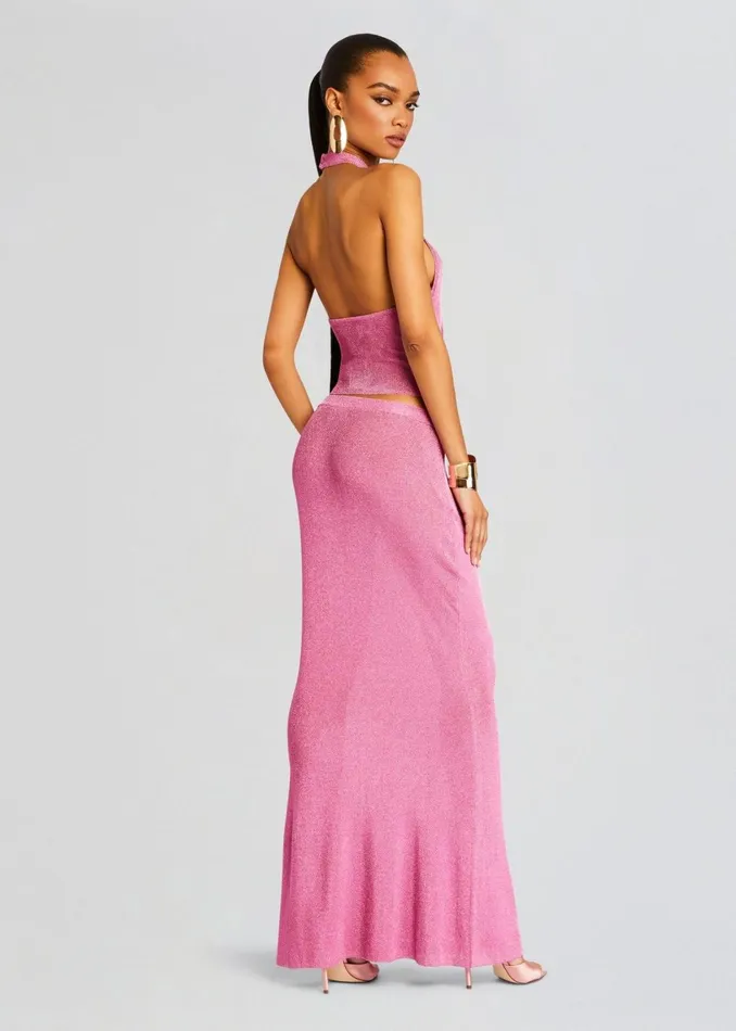 Retrofete Bottoms Harmony Metallic Knit Maxi Skirt Bubblegum Pink 8211 Women Retrofete Bottoms Harmony Metallic Knit Maxi Skirt Bubblegum Pink 8211 Women