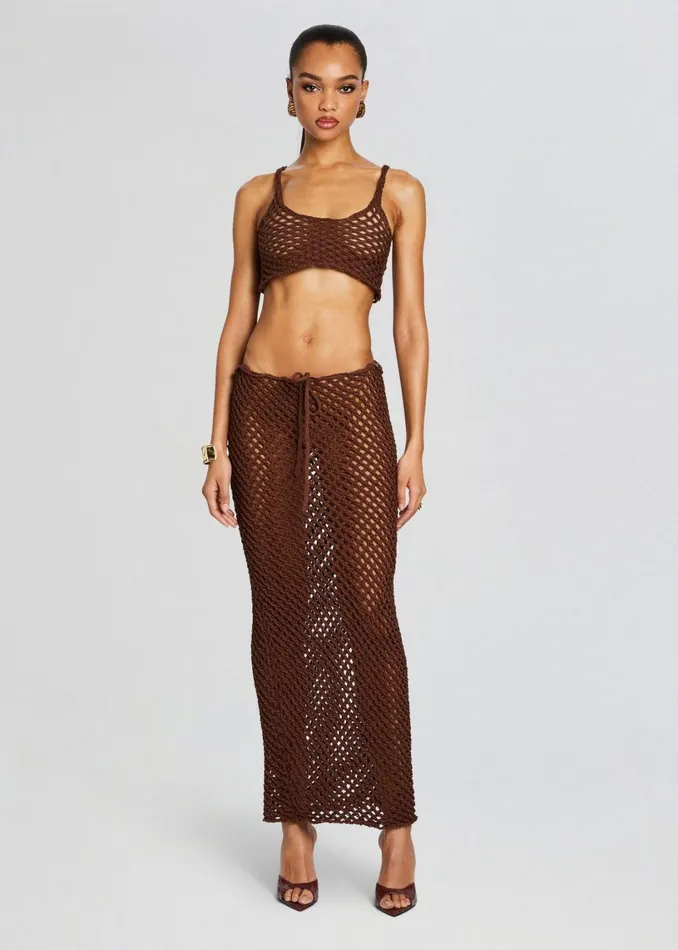Retrofete Bottoms Magen Knitted Skirt Dark Brown 8211 Women