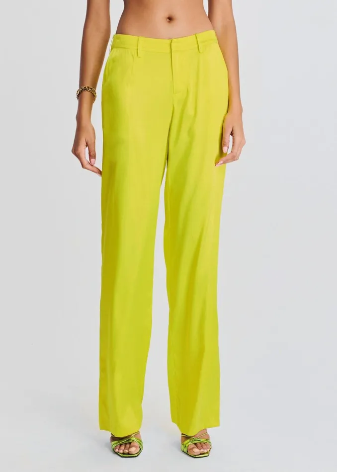 Retrofete Bottoms Suki Silk Pant Neon Lime 8211 Women