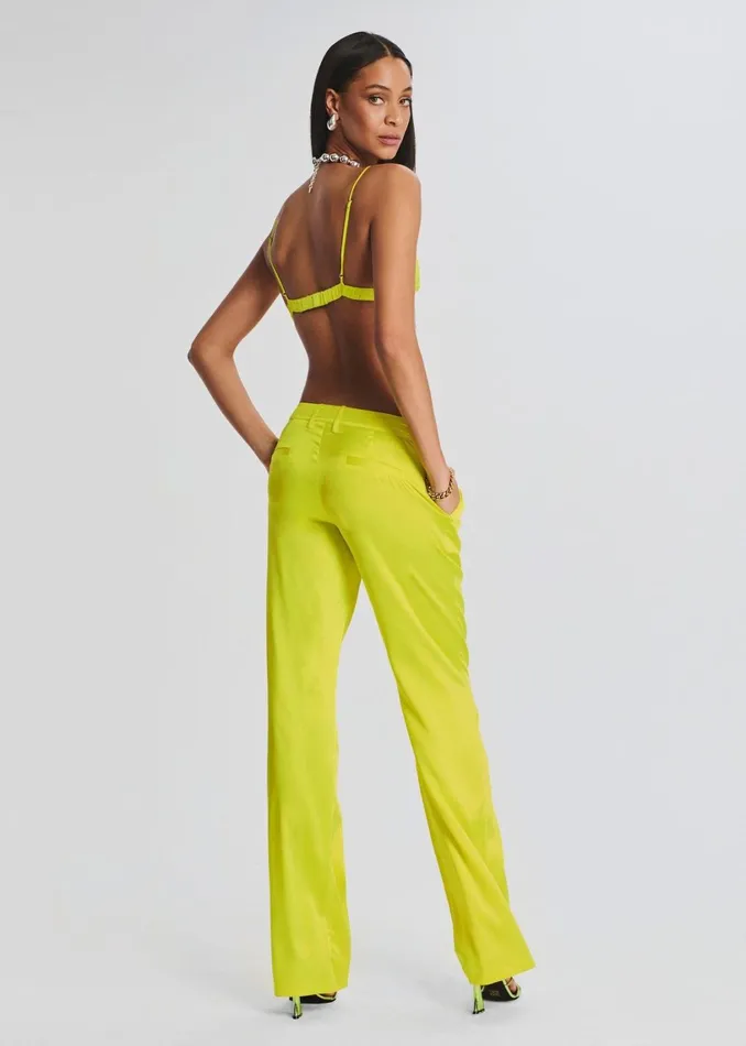 Retrofete Bottoms Suki Silk Pant Neon Lime 8211 Women